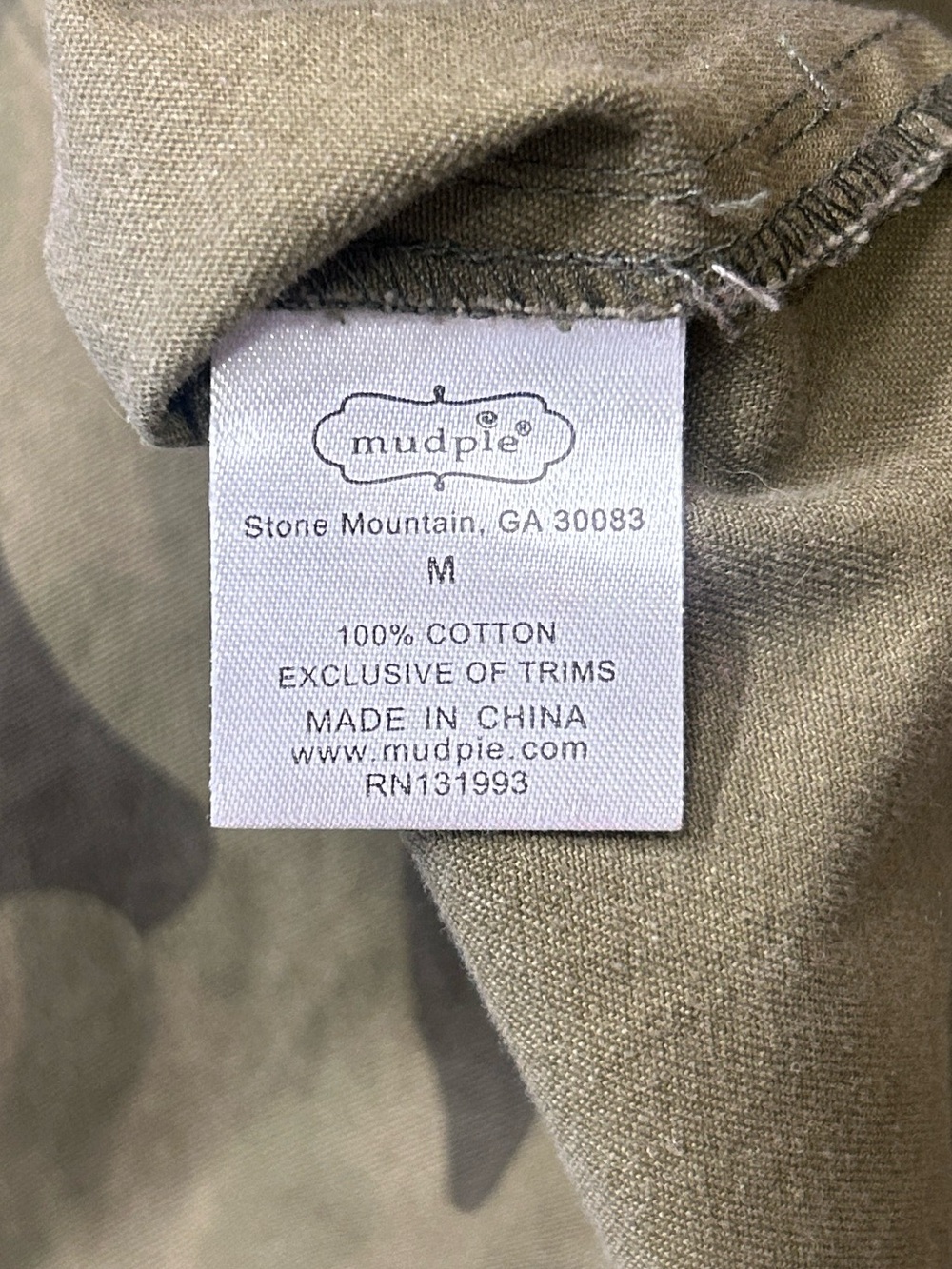 Mud Pie Camo Utility Vest Snap Button Drawstring Waist Size Medium - Picture 7 of 9